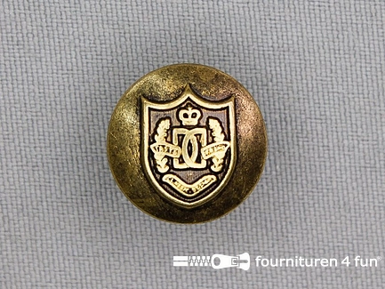 Bronzen knoop 18mm wapen