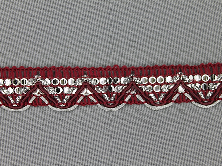 COUPON 10 meter Party band 17mm bordeaux rood