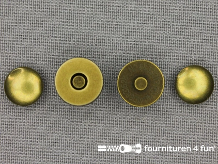 100 Stuks - Magneetknoop - inslag - 14mm - brons