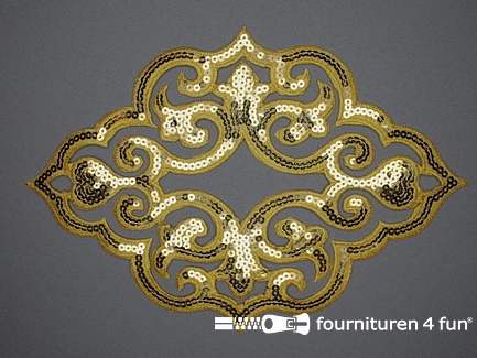 Pailletten applicatie 290x200mm extra large goud