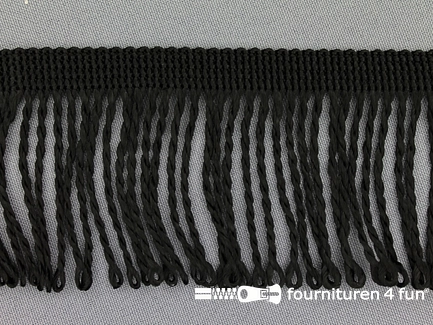 Nylon franje - 60mm - zwart