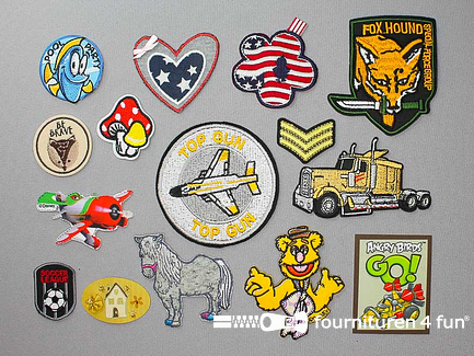 Collectie strijkapplicaties - 15 delige set - opstrijkbare patches