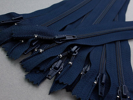 10 stuks nylon broek ritsen - 12cm - marine blauw