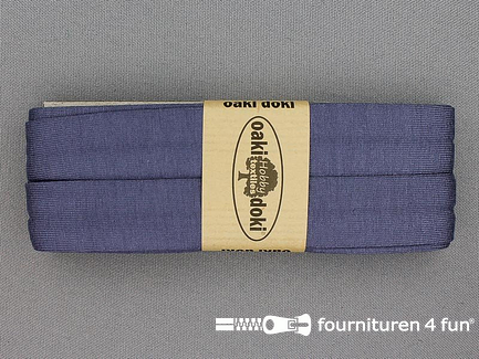Oaki Doki Tricot biaisband - 20mm x 3 meter - blauw-grijs (106)
