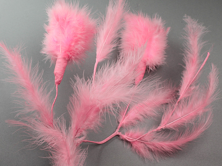 RESTANT 11 stuks veren bloemen - Barbie roze - B-KEUZE