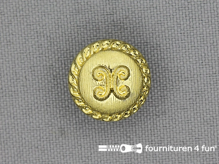 Gouden knoop 15mm barok met krul