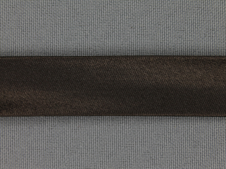 Satijnen biasband 18mm donker bruin