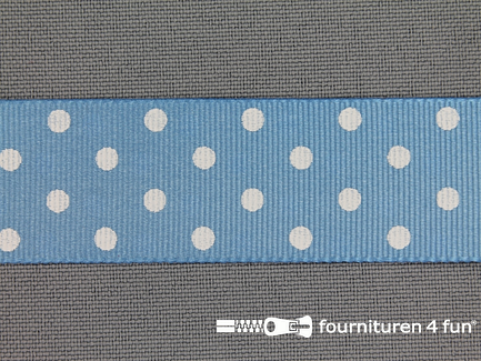 Bolletjes lint 24mm hemels blauw