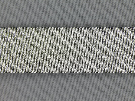 Lurex biasband 18mm zwart zilver