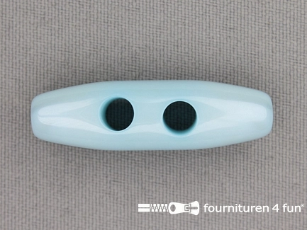 Houtje touwtje knoop 38mm kunststof baby blauw