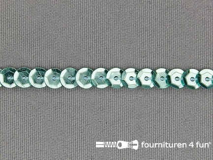 COUPON 10 meter Pailletten band 6mm glitter mint groen 