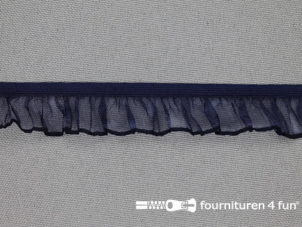 Elastisch ruche band 18mm marine blauw