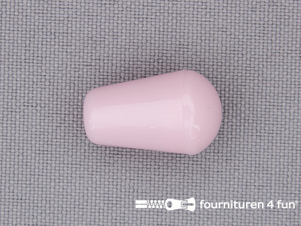 Kunststof koord uiteinde met dopje 12x18mm baby roze
