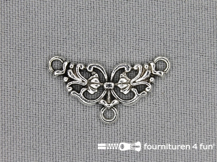Steampunk hanger 25x13mm bloem zilver