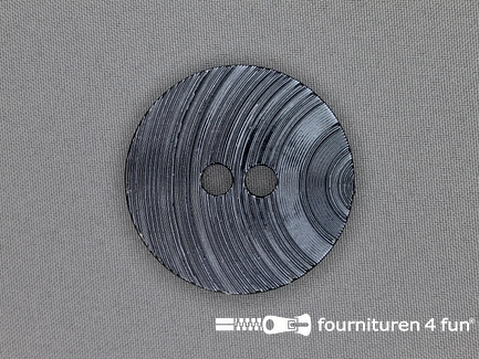 Zwart zilveren knoop 51mm groeven