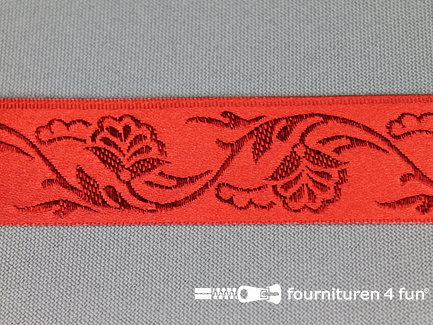 Floral lint 25mm rood