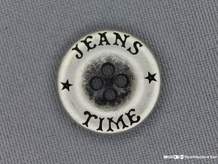 Zilveren knoop - 20mm - Jeans Time