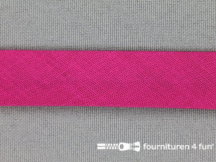 Rol 25 meter katoenen biasband - 18mm - donker fuchsia