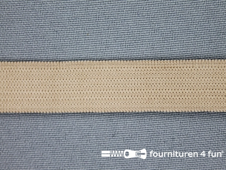 Gekleurd soepel elastiek - 14mm - beige
