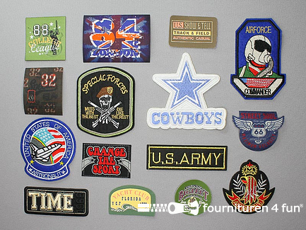 Collectie strijkapplicaties - 15 delige set - opstrijkbare patches