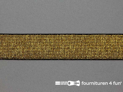Gekleurd  elastiek 30mm zwart goud