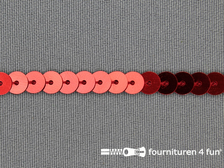 COUPON 12 meter Pailletten band 6mm rood