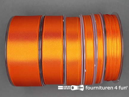 Rol 25 meter satijn lint 24mm oranje