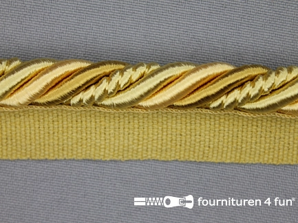 COUPON 1,1 meter Gedraaid multicolor paspelband 23mm goud - geel