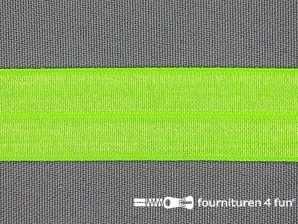 Rol 25 meter elastische biasband 20mm neon groen