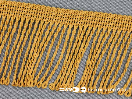 COUPON 2,9 meter Nylon franje - 60mm - oker goud