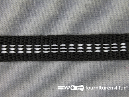 Geweven halsband reflectie binnenkant 15mm zwart