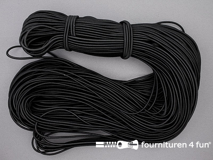 100 meter elastisch koord - 2,5mm - zwart