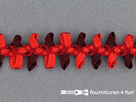 Muizentand band 15mm rood - bordeaux rood