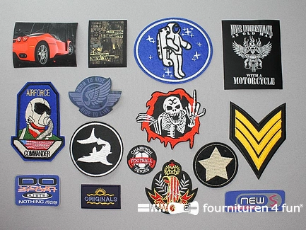 Collectie strijkapplicaties - 15 delige set - opstrijkbare patches