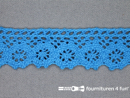 Ibiza broderie 23mm aqua blauw