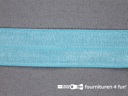 Rol 25 meter elastische biasband 20mm aqua mint blauw