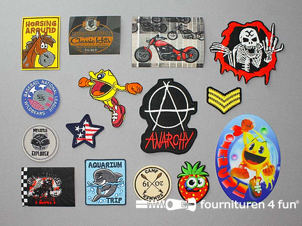 Collectie strijkapplicaties - 15 delige set - opstrijkbare patches
