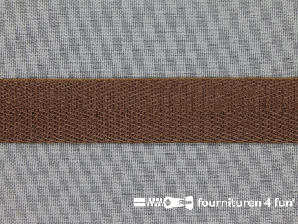 COUPON 10,75 meter (2 stukken, 9,3 + 1,45 meter) Luxe keperband - 20mm - cacao bruin