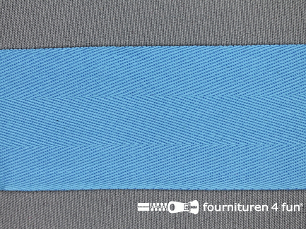 Katoenen keperband - 50mm - licht aqua blauw