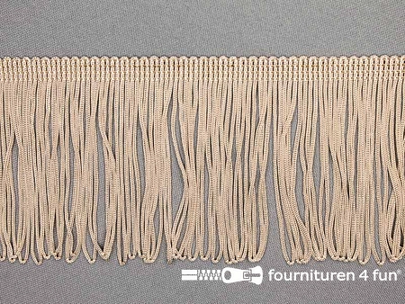 Kaart 20 meter charleston franje - 75mm - amandel beige