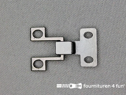 Haken en ogen 28x19mm zwart zilver