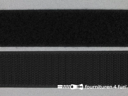 Klittenband - 40mm - zwart