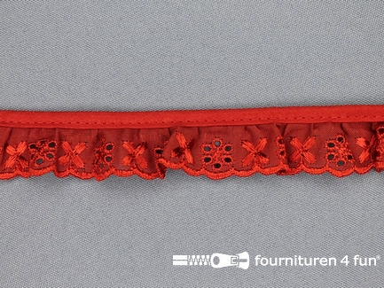 Broderie kant plissé 25mm rood