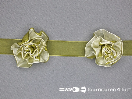 Bloemenkant 3D - 60mm - olijf groen