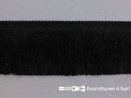 Viscose franje fijn - 60mm - zwart
