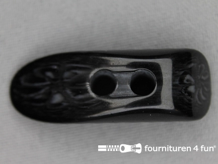 Houtje touwtje knoop 45mm kunststof zwart