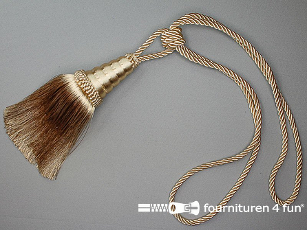 Gordijnkwast 200mm met koord kenia beige
