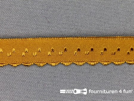 Luxe elastische biasband 12mm cognac