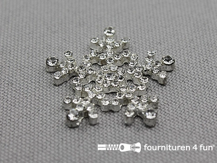 Strass decoratie - sneeuwvlok - 25x25mm zilver