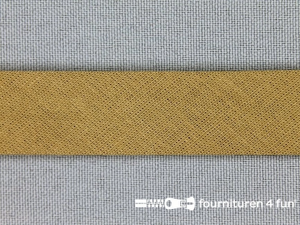 Rol 25 meter katoenen biasband - 18mm - camel